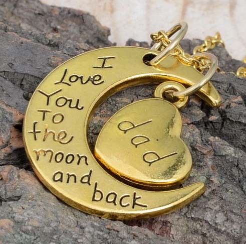 papas2015-Vintage-Gold-Silver-DAD-Pendant-I-Love-You-To-The-Moon-And-Back-Valentine-s