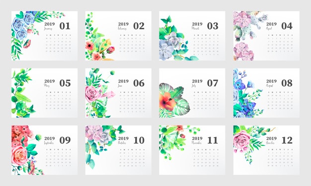 28 calendarios 2019 imprimibles para descargar