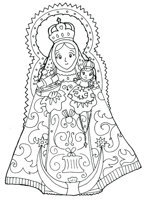 Virgen Maria Rosa Mistica Del Dibujo A Lapiz A La Ilustracion