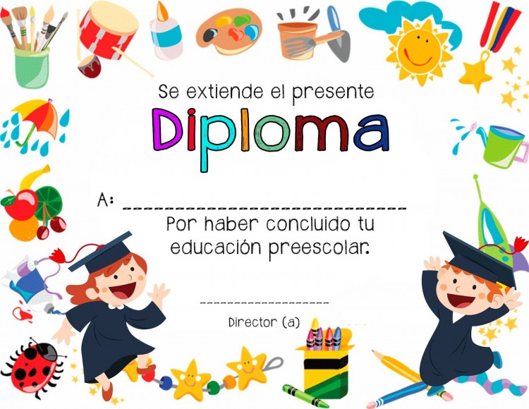 Diplomas infantiles para niños de Preescolar y Primaria con ideas y  mensajes para egresados